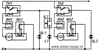 Принципиальная электрическая схема холодильника Стинол-103