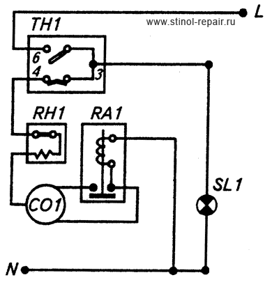 Принципиальная электрическая схема холодильника Стинол-105