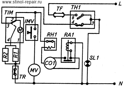 Принципиальная электрическая схема холодильника Стинол-106