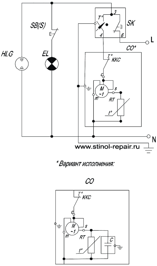 Принципиальная электрическая схема холодильника Стинол RF 370A